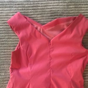 Teri Jon Cocktail Dress.  Rich Salmon Color.